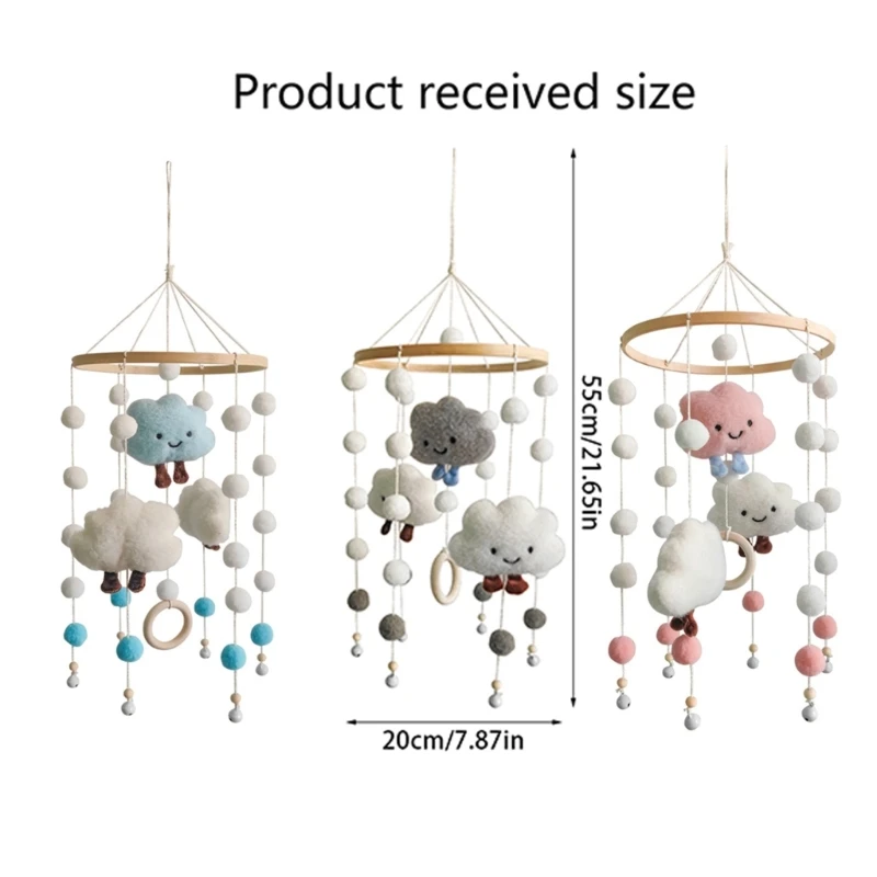 Wisząca grzechotka do łóżeczka MobileToy chmurka ozdoba akcesoria do wózka dziecinnego Baby Gymplay zabawka obrotowe kuranty dla