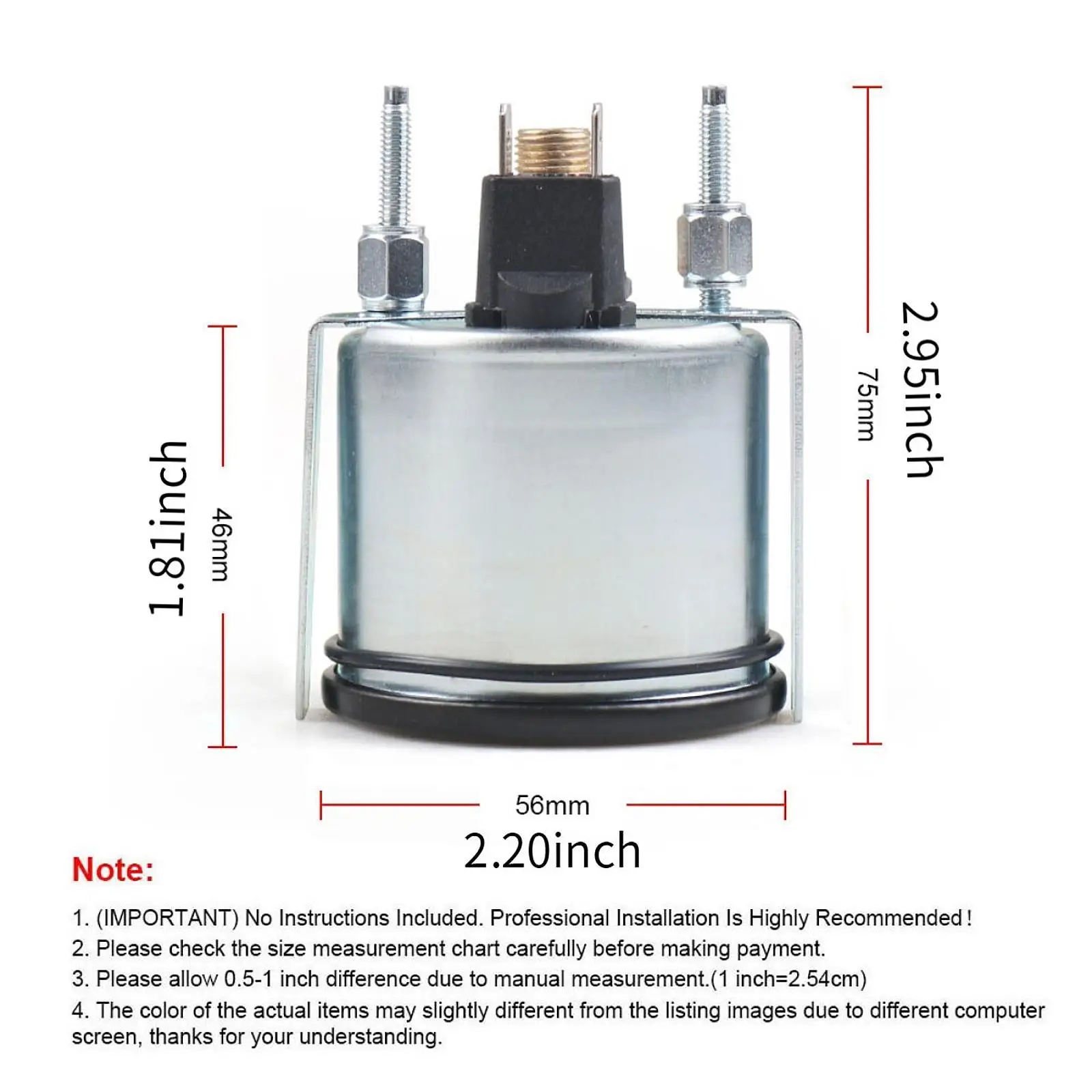 Indicador Mecánico de Temperatura del Agua, 12V, Herramienta Universal, 40-130 Grados Celsius / 110-265 Grados Fahrenheit, para Camión