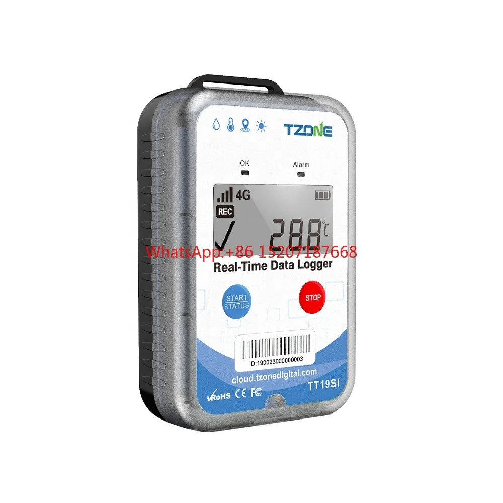 LCD Screen 4G GPRS Wireless Temperature Humidity and Positing Data logger