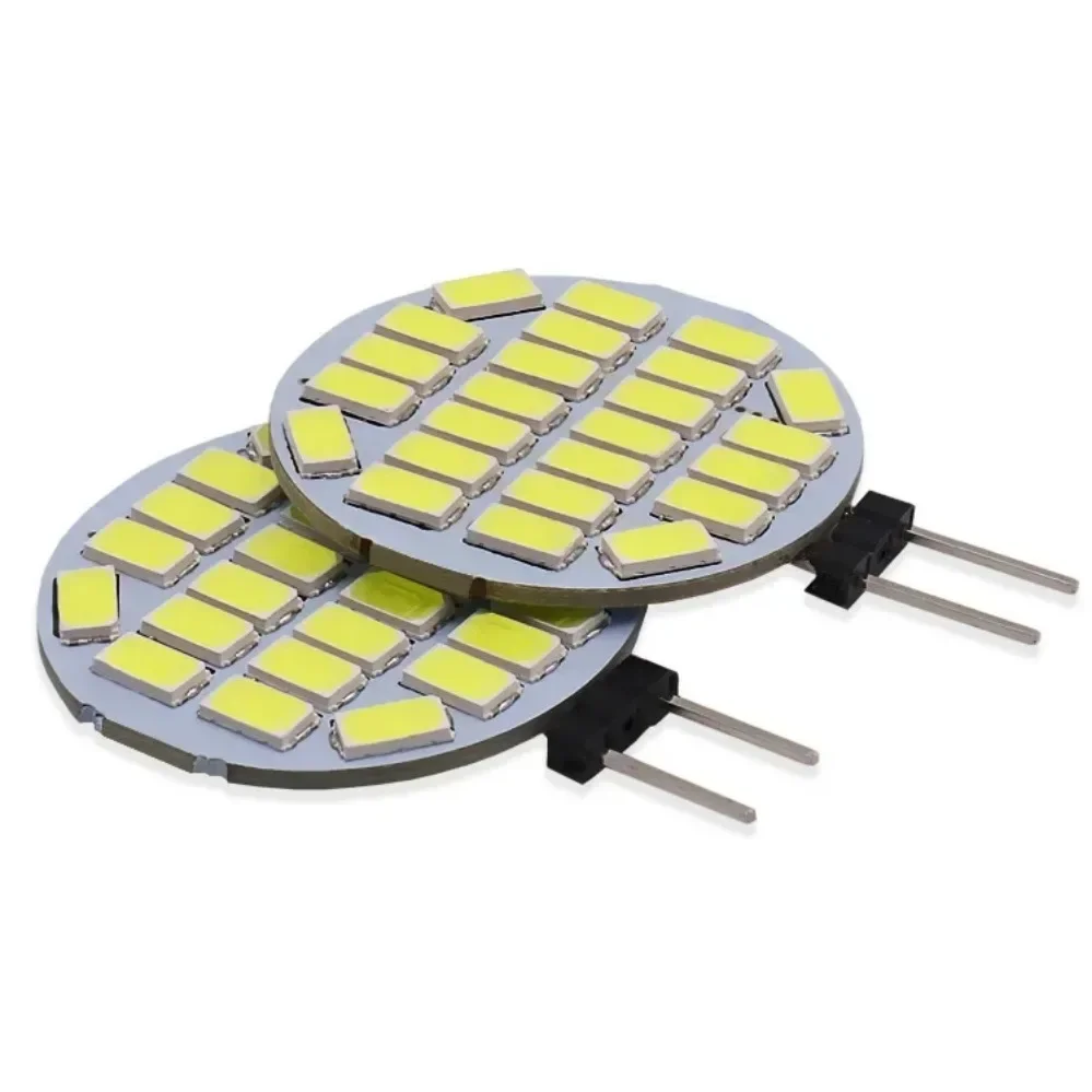 Bombilla LED redonda G4, lámpara halógena de alto brillo, 12V, SMD5370, 24 Led