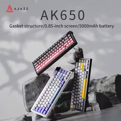 AK650 65% layout heat exchange gasket installation wireless mechanical keyboard RGB mini gaming keyboard + custom screen Mac/Win