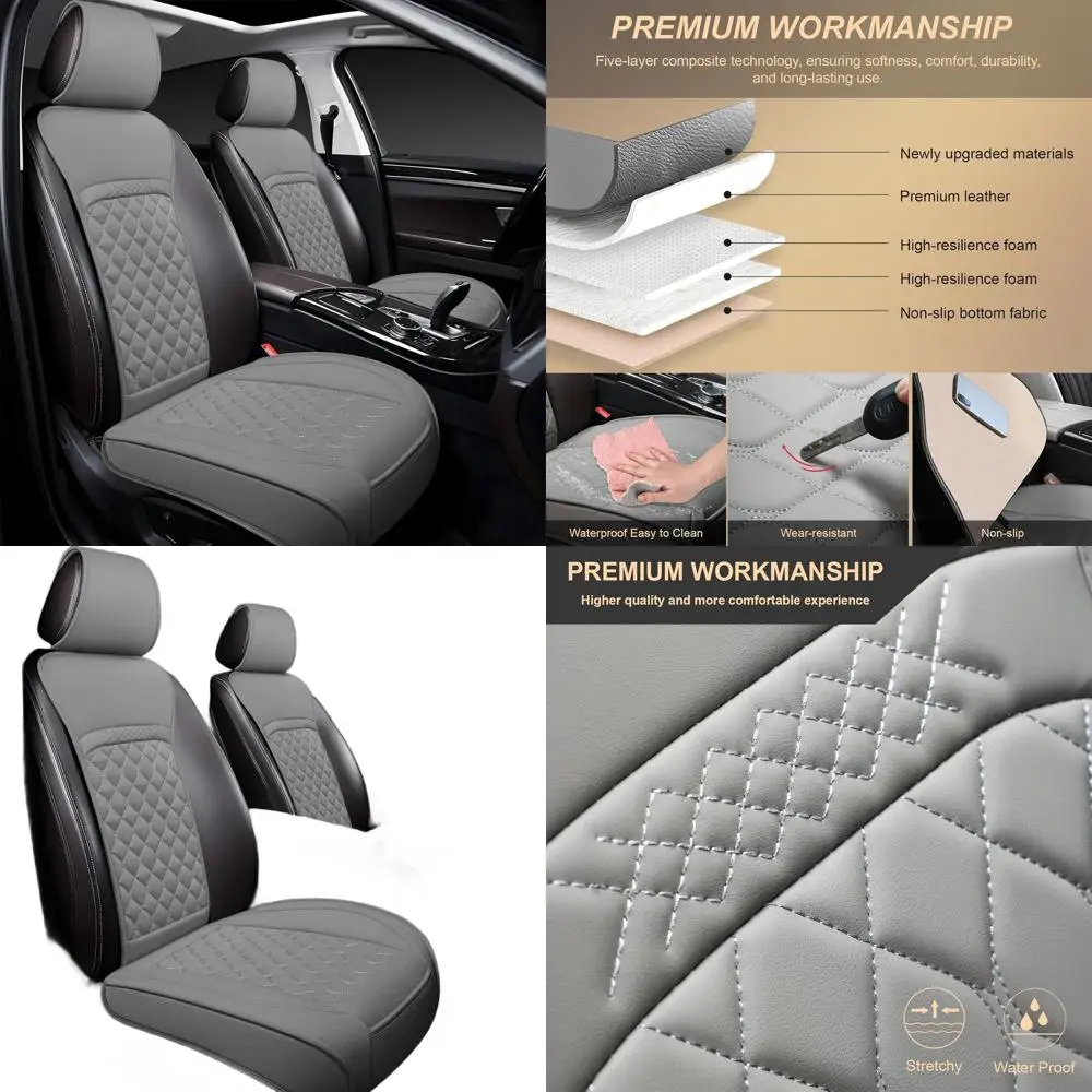 

Custom Gray Waterproof Leather Seat Covers for Lincoln Models: Navigator, MKZ, Aviator, Corsair, Nautilus, MKX, Continental, MKC