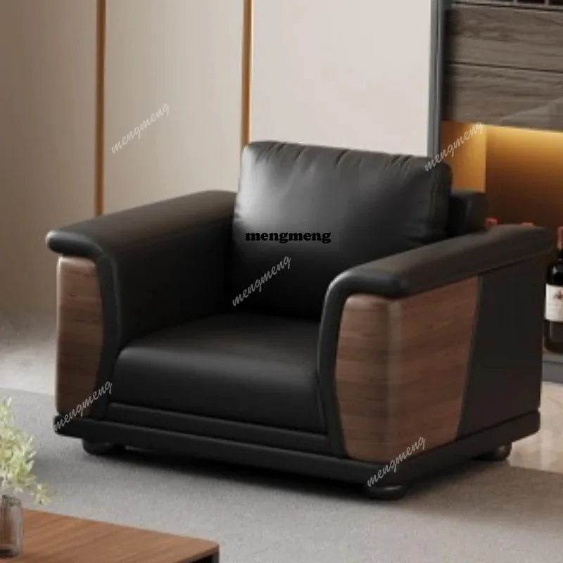 Juego de Sofás de Oficina de Diseño Interior, Sofás de Oficina Modernos y Sencillos de Cuero, Muebles de Recepción para Jefes, Gado Mai Matasai