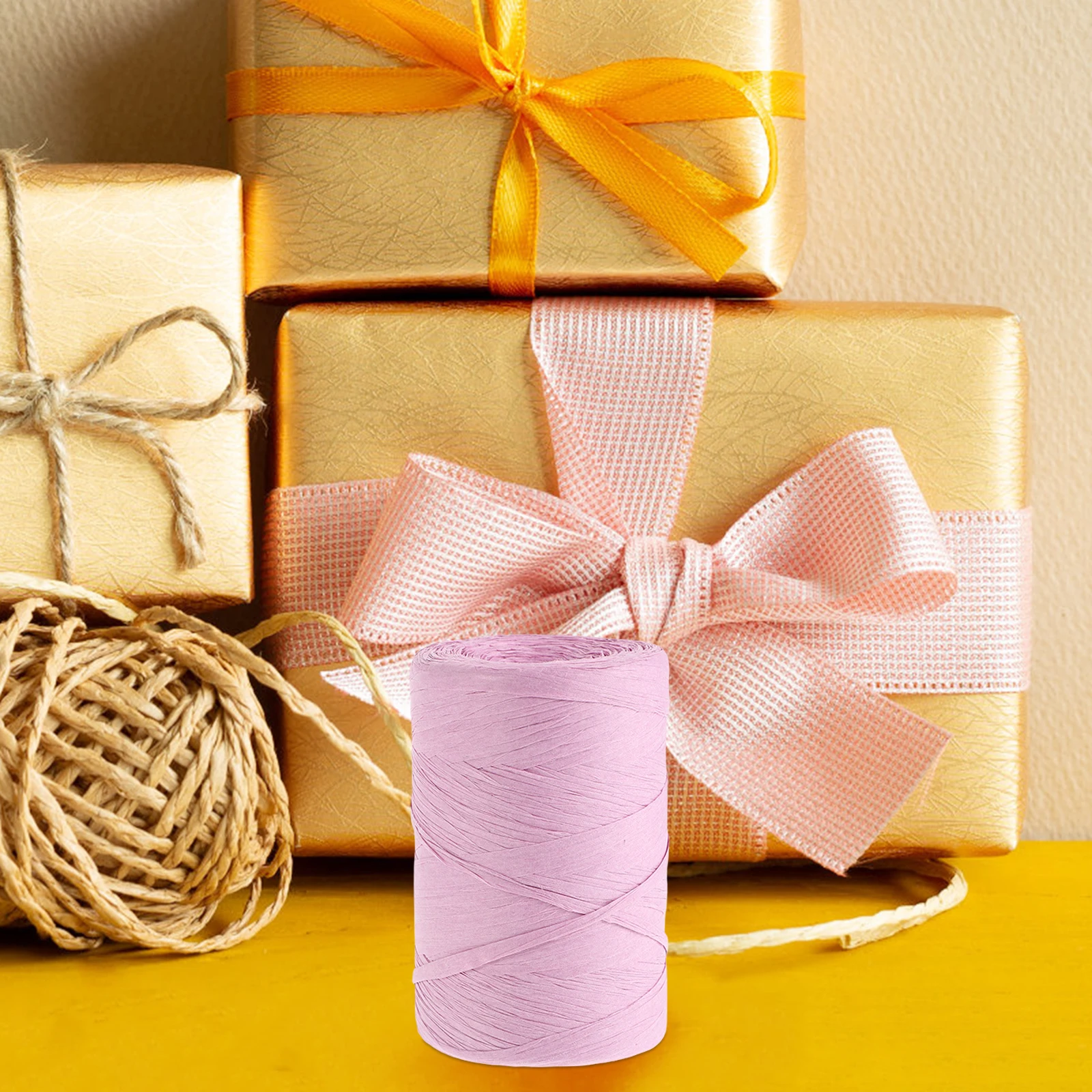

Raffia Paper Ribbon Colored Packing String For Present Wrapping Diy Decoration Flower Wrapping Twine Flat Bouquet Tie
