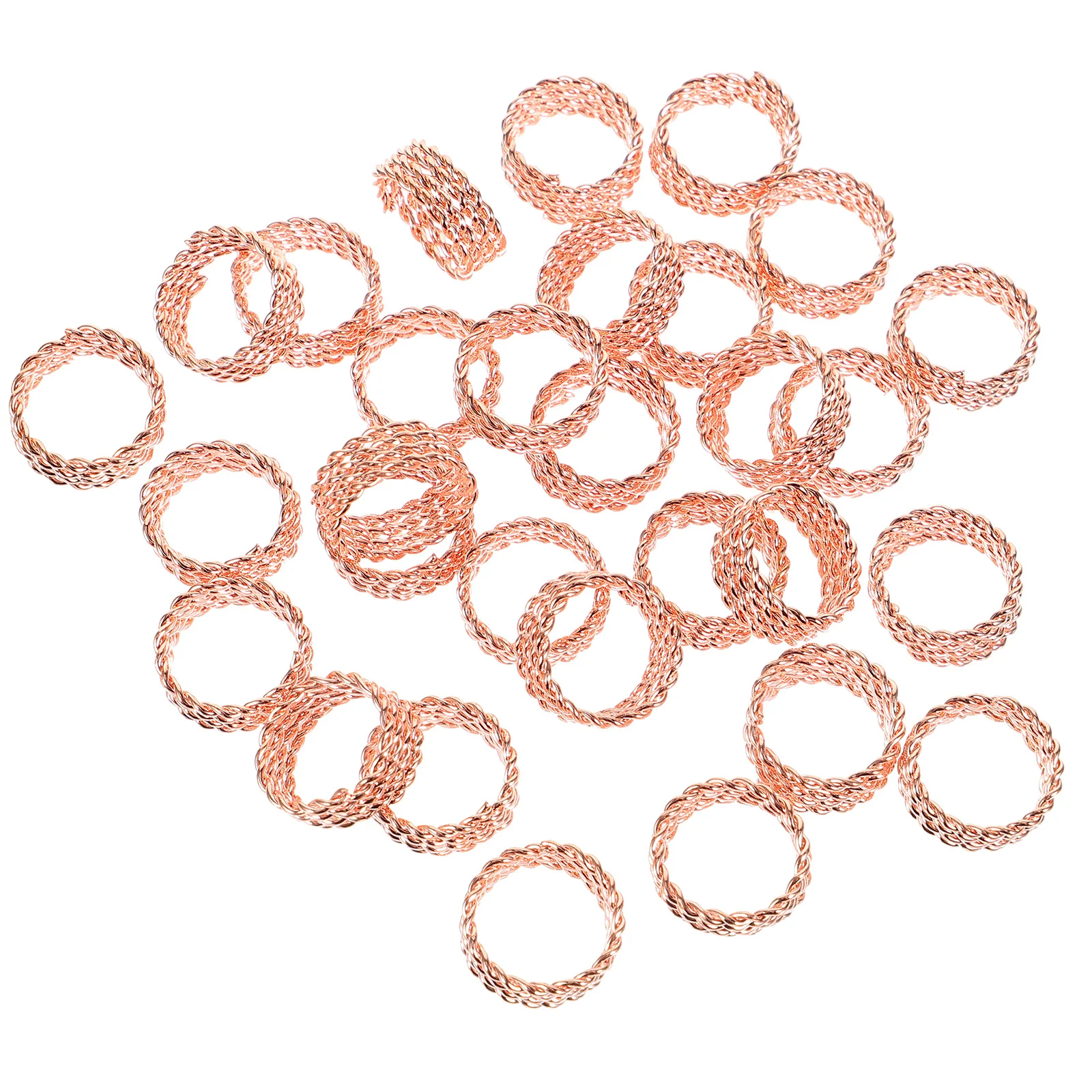 

30Pcs Durable Metal Hair Cuffs Dreadlocks Braiding Beads Filigree Tube Easy to Manipulate Rose Gold Hair Cuffs
