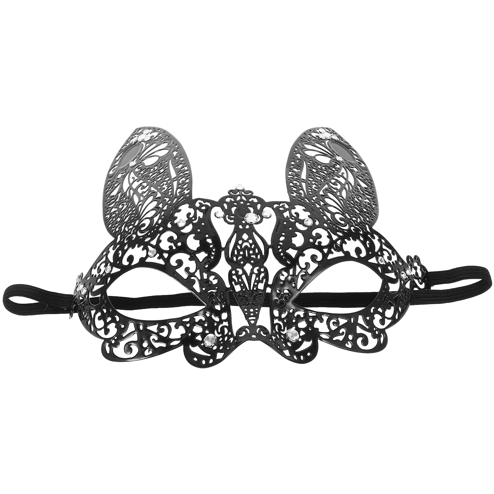 

Luxury Rhinestone Venetian Mask Half Face Cosplay Costume Party Accessory For Halloween Carnival Masquerade Ball Black