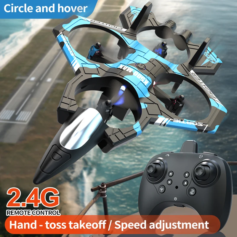 

MINI Portable 360° Roll Throw Fly Fixed Attitude Hover RC Plane Aircraft Electric 4CH Remote Control Fighter 2.4G ED Lighting To
