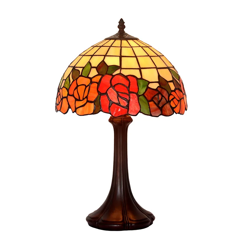 

12 inch red rose Divannio pastoral bedroom bedside study children's room desk lamp