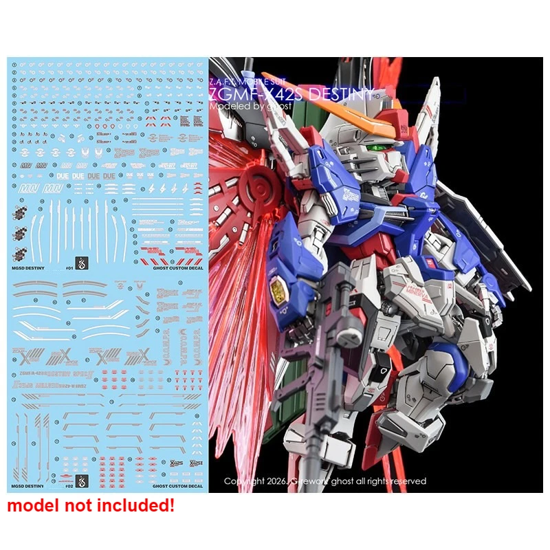 

YAN High Precision Fluorescent Water Slide Decals For MGSD ZGMF-X42S Destiny Model Detail Modification DIY Accessories