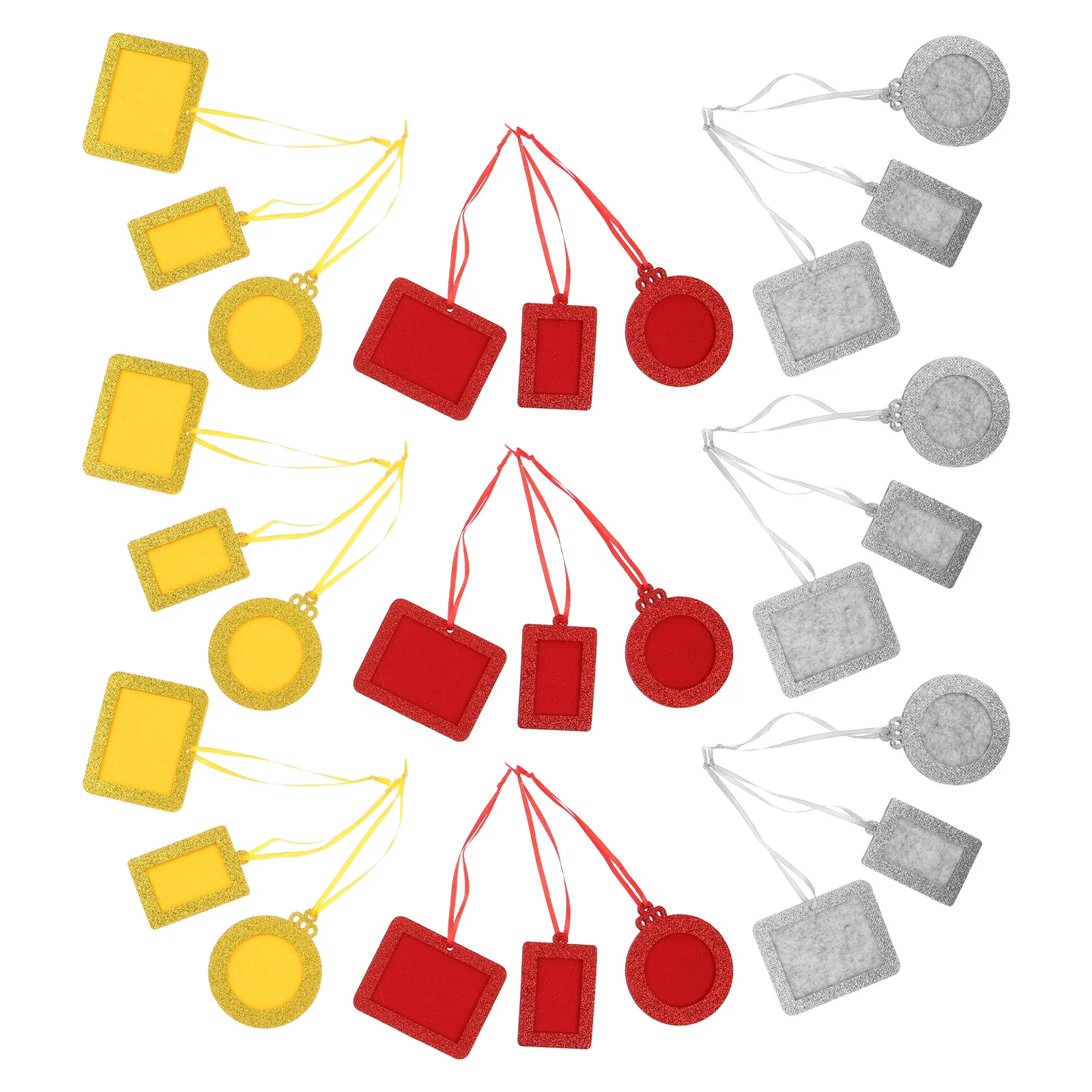 

36Pcs Felt Christmas Photo Frame Ornament Seasonal Mini Hanging Photo Holder DIY Crafts Xmas Tree Decoration Picture Frame Craft