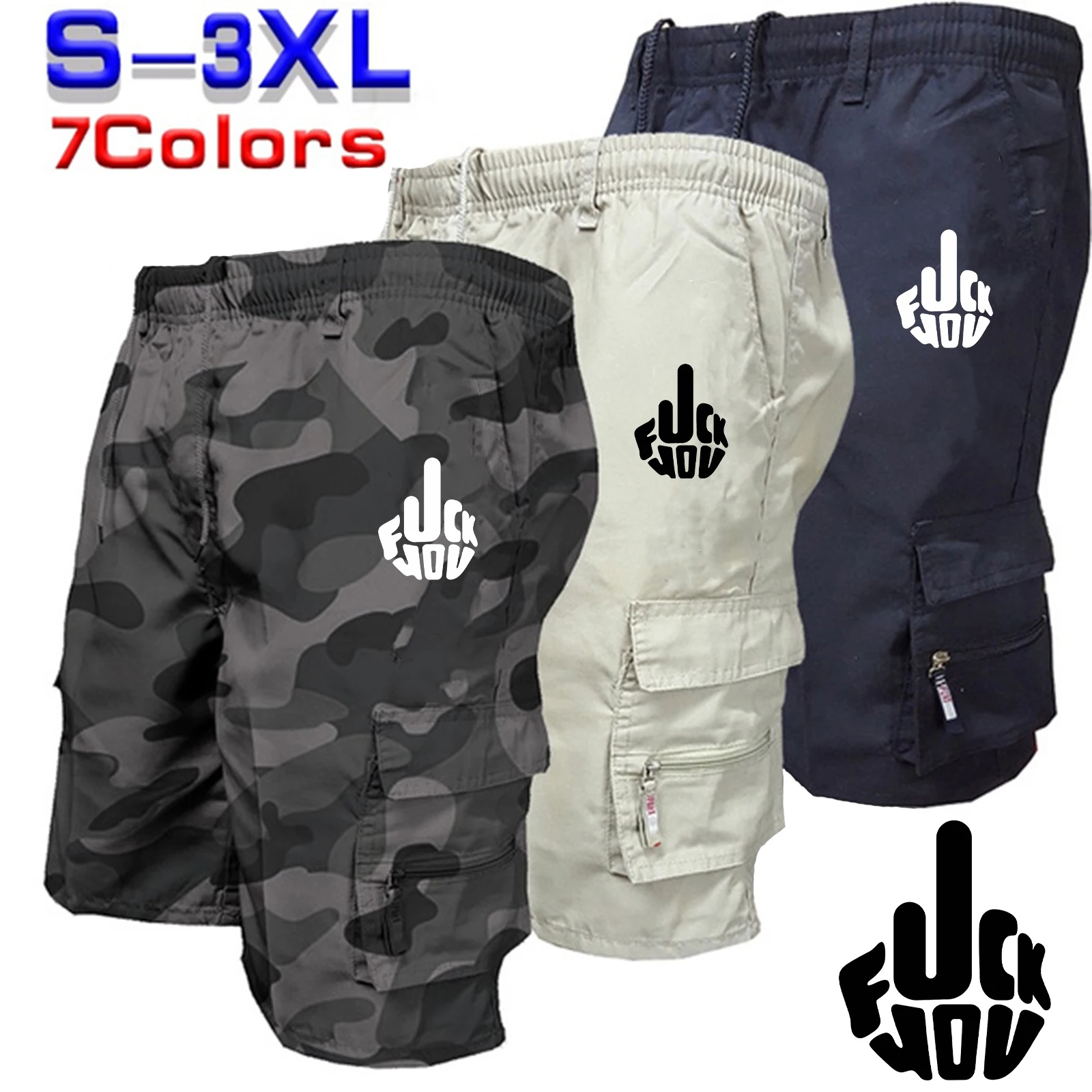 

Men's Shorts High Quality Causal Brand Printed Loose Shorts Men Sport Short Bullfight Casual Cargo Shorts