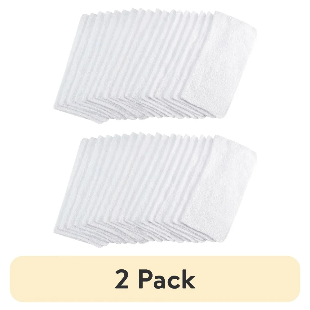 

(2 pack) 18-Pack Washcloth Bundle, Quick Dry, White