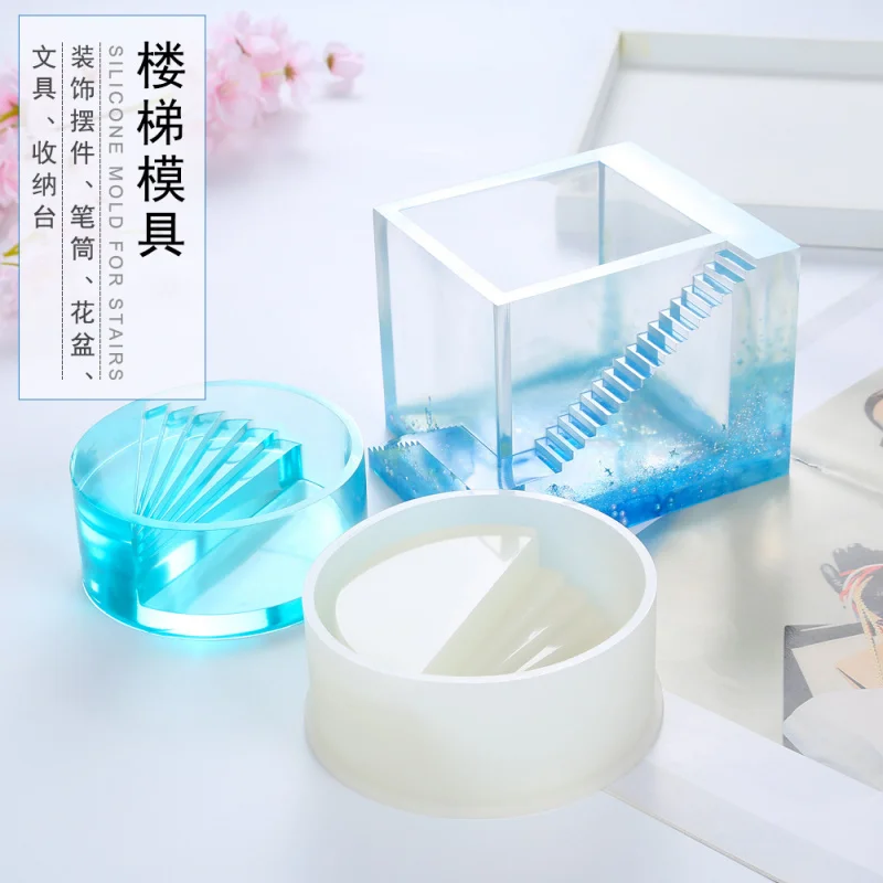 

Square Staircase Silicone Mold for Plant Pot, Storage Box, Resin Concrete Plaster Craft