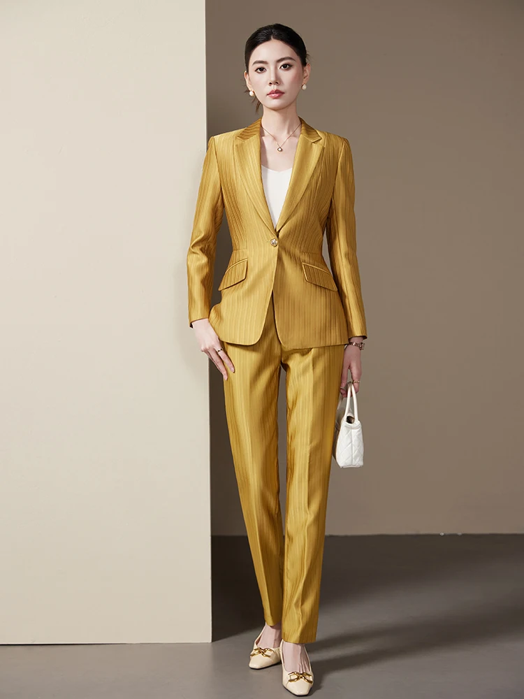 

AIyssa Fashionable ladies' clothing, high quality two-piece pants + blazer. 2025 Autumn and Winter New Models