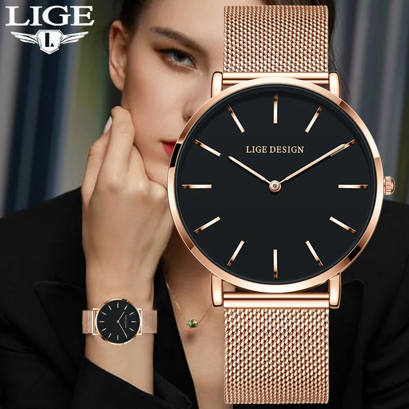 LIGE 2026 Elegant Women's Watch Simple Quartz Clock Casual Fashion Women's wristwatch Business Top Watch women reloj de mujer