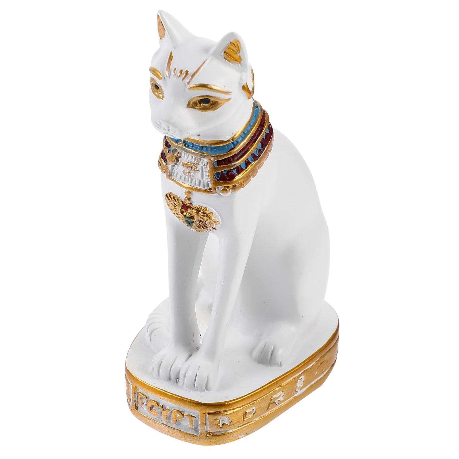 

Resin Egypt Cat Statue Creative Home Decoration for Desk Shelf Religious Sculpture Energy Chic Feline Decorative Piece