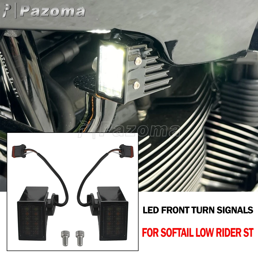 

LED Front Fairing Turn Signal Light Running Lamp For Harley Softail Low Rider ST FXLRST 2022 2023 2024 2025 El Diablo FXRST 2022