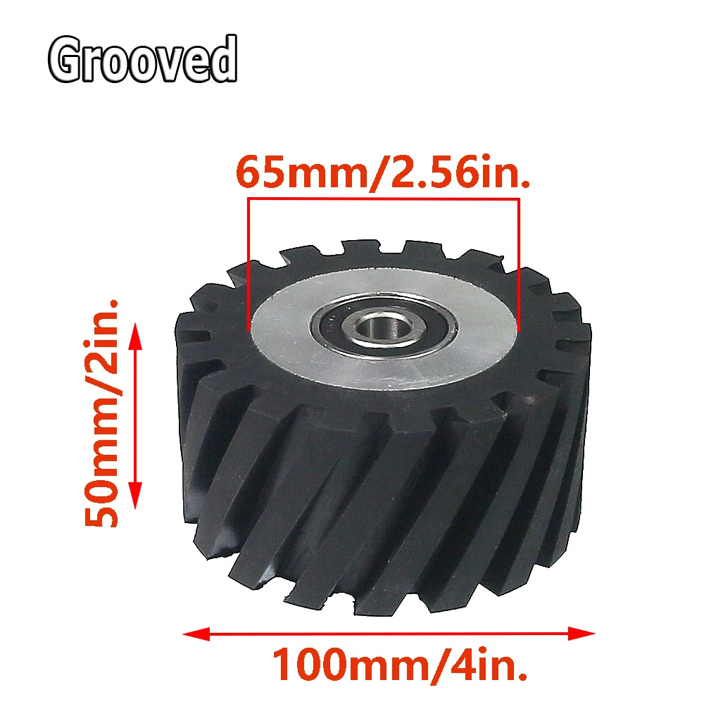 1 piece 100x50mm Solid / Grooved Rubber Contact Wheel 4x2\