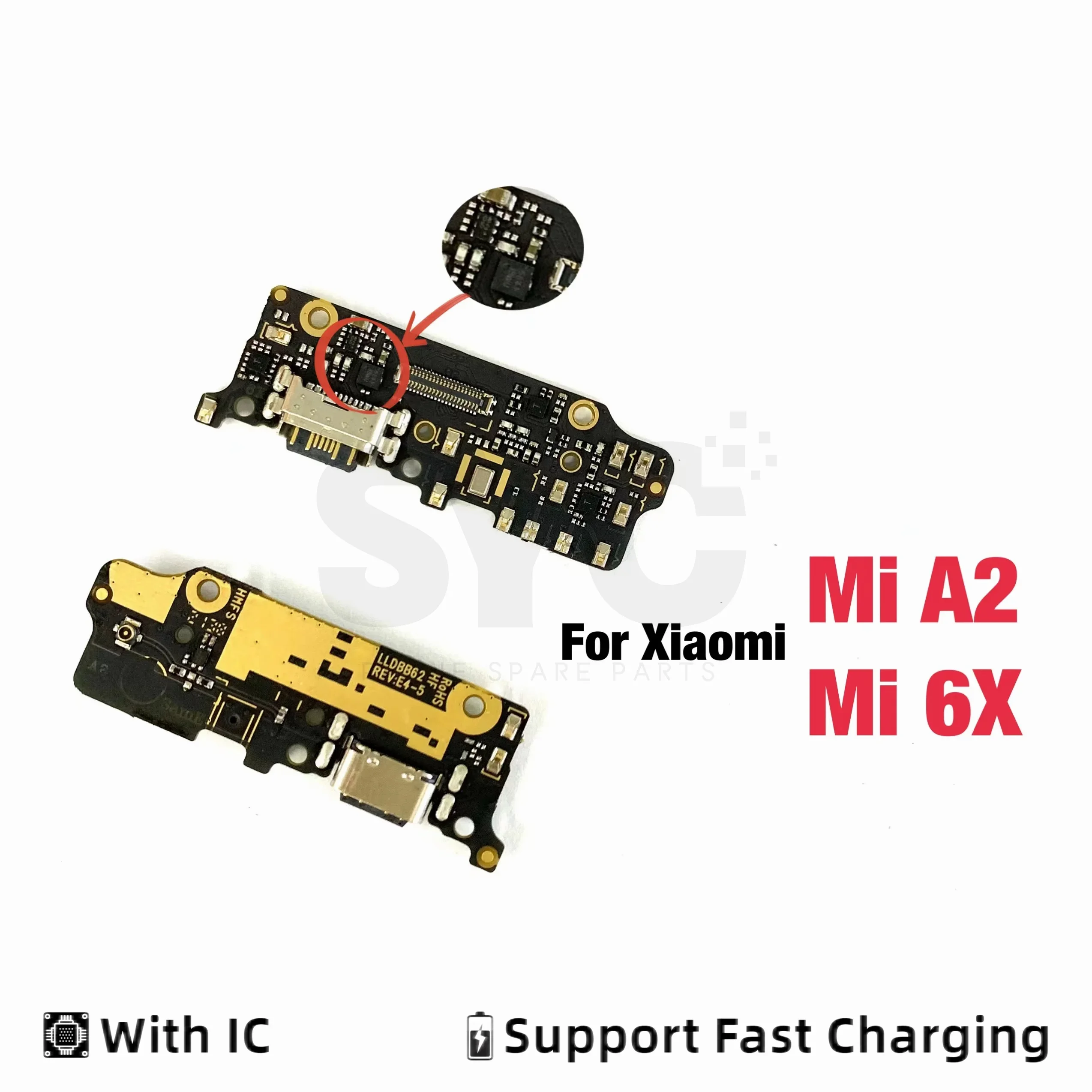 1Pcs Good quality For Xiaomi Mi A2 Mi 6X USB Charging Dock Port Connector Board With Microphone Mic support fast charging