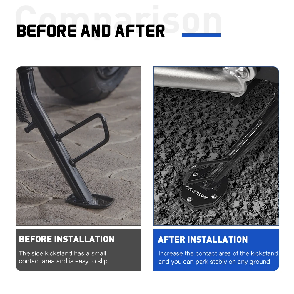 لهوندا NC750X NC 750X NC 750X (2021-2025) دراجة نارية مسنده موسع الجانب حامل تمديد وسادة للقدم دعم لوحة #2