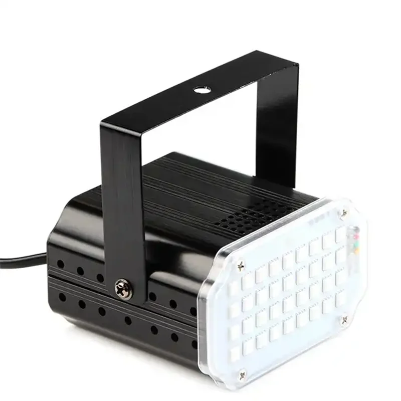 Branco ou RGB Full Color LED Strobe Light, controle remoto, som ativado Flash, DJ Light para Disco, Party Show, Clube, 36