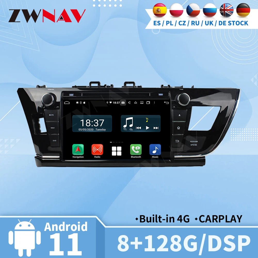 

Carplay Radio Video Receiver For Toyota Corolla 2014 2015 2016 Automotive Multimedia Central 2 Din Android Auto Screen Stereo