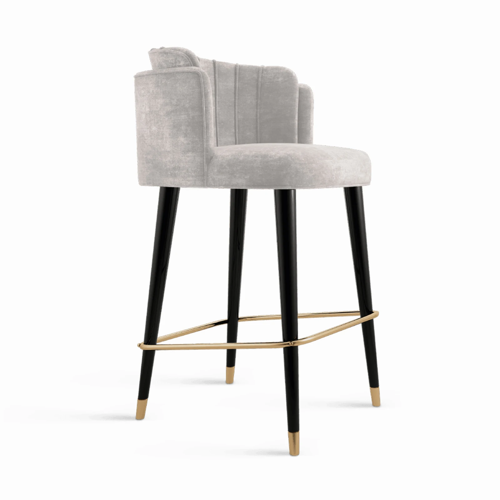 Großhandel mit modernen Barhockern aus nordischem Samt mit Holzbeinen