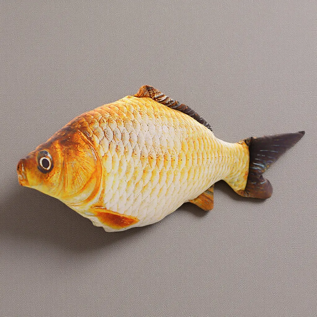 3D Cartoon Fish Throw Pillow 40cm, Removable Washable Cover with Zipper for Sofa, Bedroom, Car, Christmas Decor
