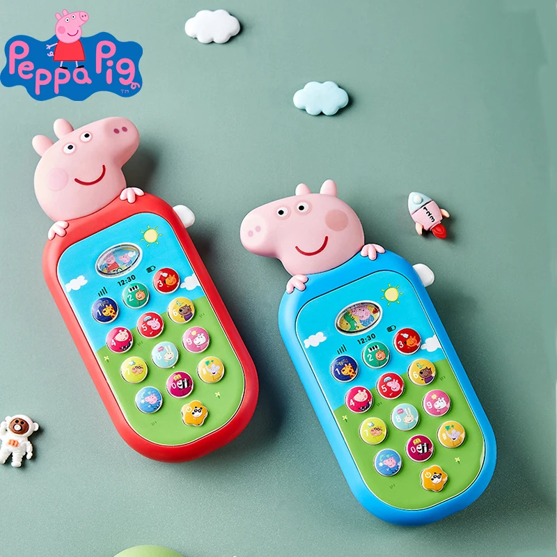 Peppa Pig Peggy Children's Toys Peggy George Mobile Phone Baby Bite Baby Puzzle Early Education Simulation Music Phone Gift