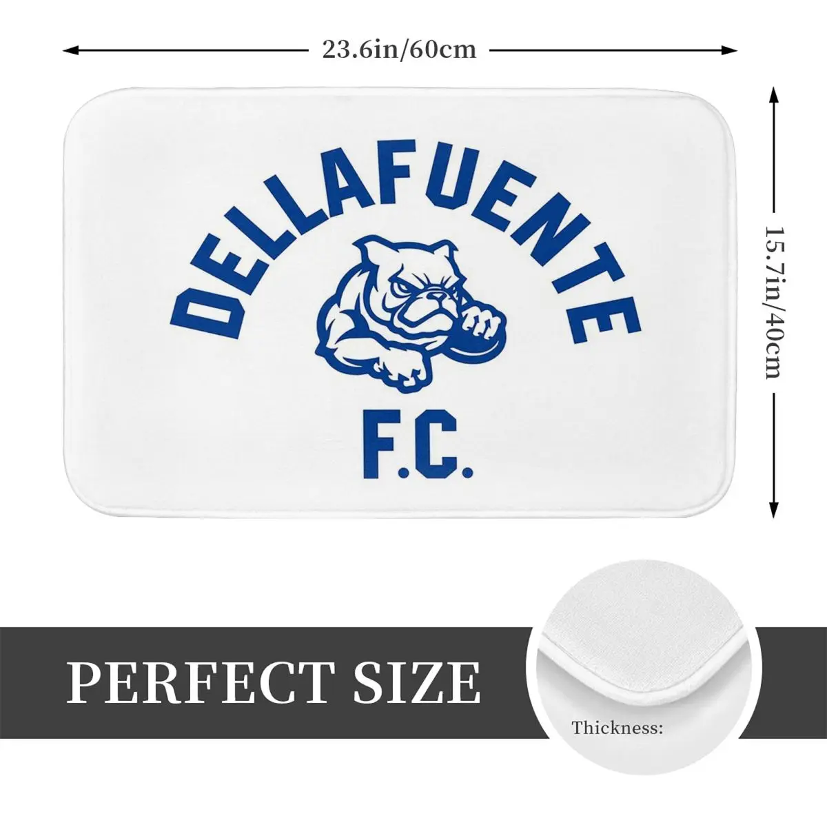 Dellafuente FC Logo Bulldog Blue Non-slip Doormat Floor Mat Carpet Rug for Kitchen Entrance Bathroom Living room Footpad Mats