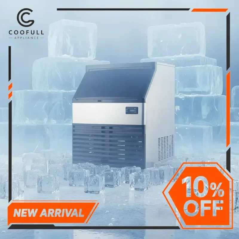# for Commercial Ice Maker Machine 60kg Automatic Cube Maker High Productivity Engine Pump for Bar Restaurant Cafe Shop Easy