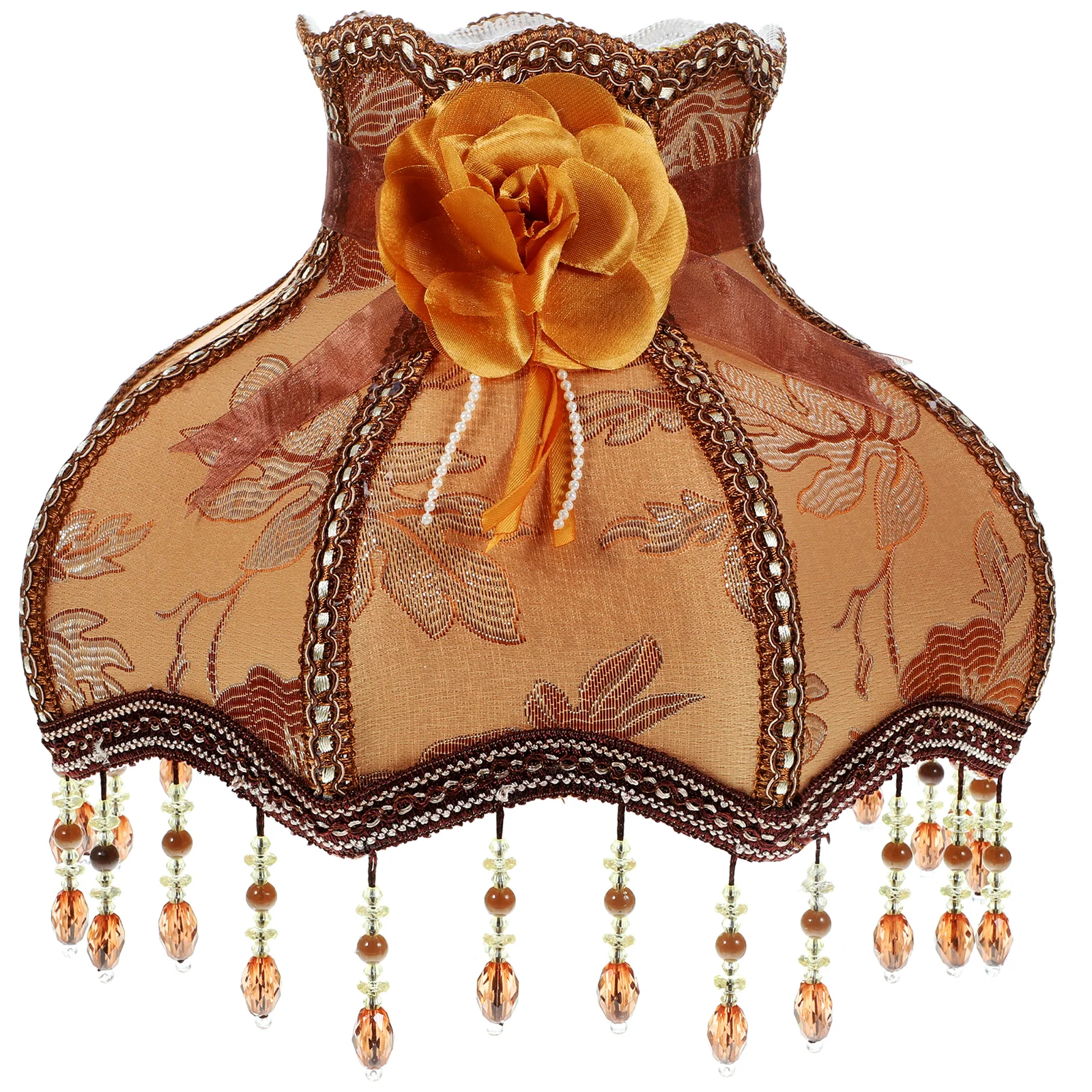 

Retro Fabric European Style Cloth Fringe Lamp Shade Table Lamp Cover Fringe Shade Vintage Warmth Bedroom Decor