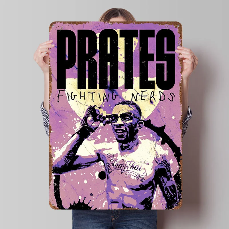 Carlos Prates Fighting Nerds Printed Posters Customizable Wall Art Retro Vintage Metal Tin Signs for Home Room Bar Accessories