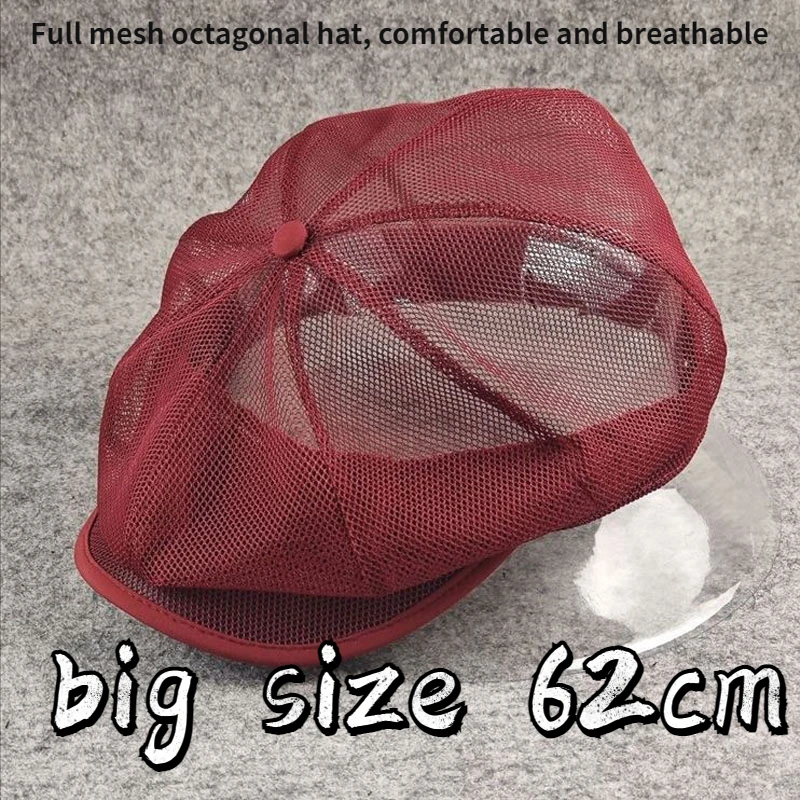 Sommer große Größe voller Mesh atmungsaktiven achteckigen Hut für Frauen Männer einfache einfarbige Zeitungs jungen Kappen europäischen und amerikanischen Stil