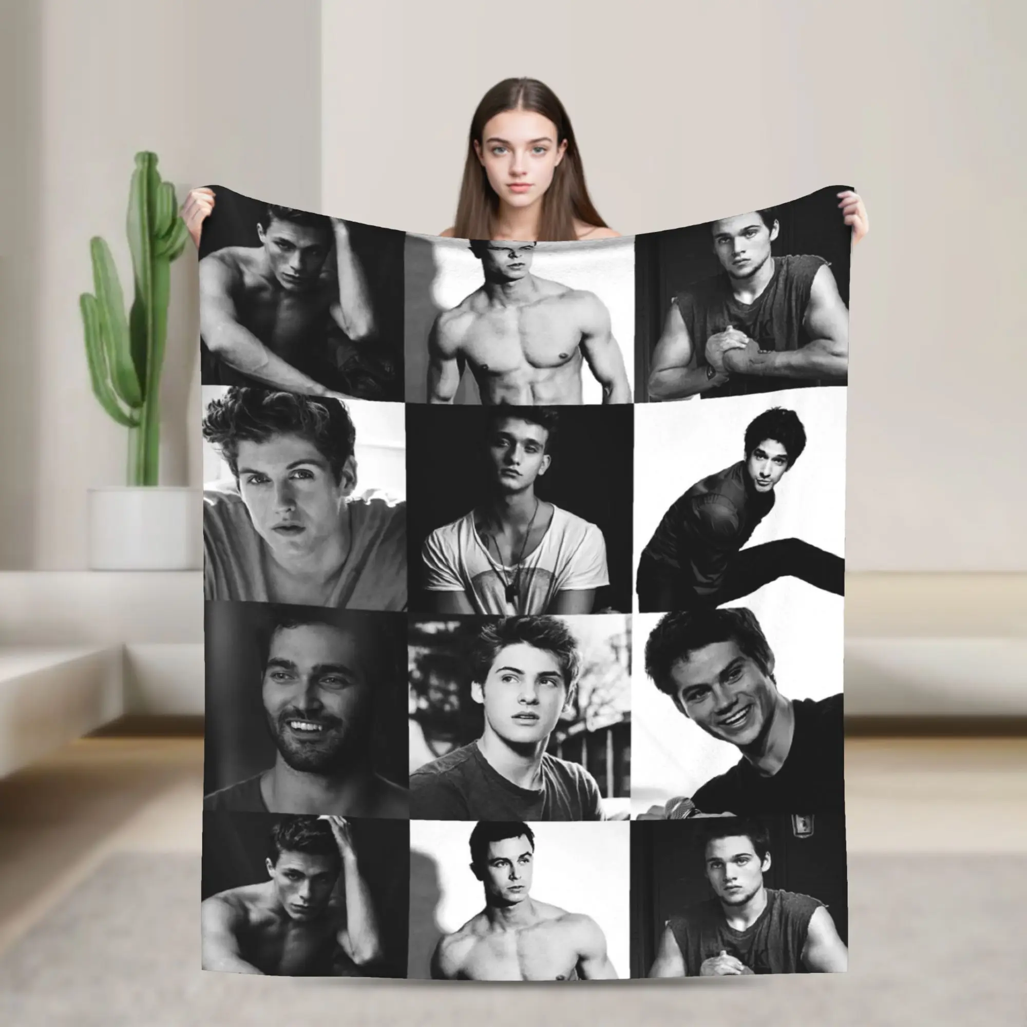 Stiles Vintage Fleece Blanket Dylan O'Brien Customized Throw Blankets for Bed Sofa Couch 150*125cm Rug Piece