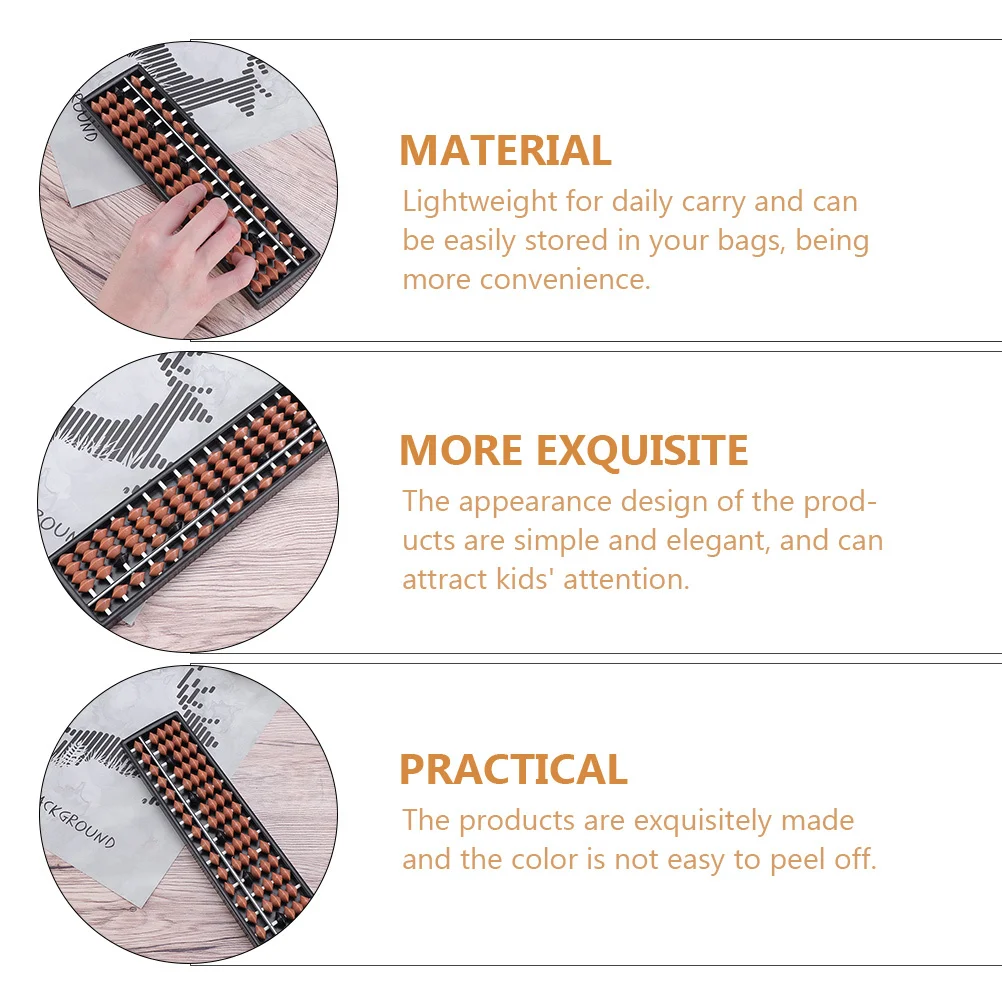 

2pcs Portable Educational Arithmetic Abacus For Math Learning Small Traditional Counting Abacus Simulation School