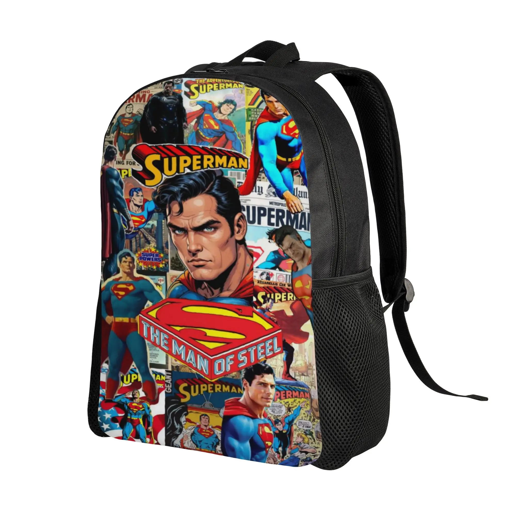 Back to school season Superman Comic Book Collage Art Rucksack  Unisex Multi-Function Backpack