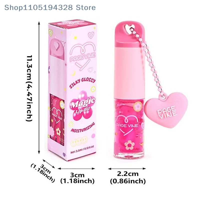 Lip Gloss Long-lasting Moisturizing Easy Halo-dyeing Mirror Water Glass Lip Gloss With Love Pendant Stain Pouty Lips Makeup