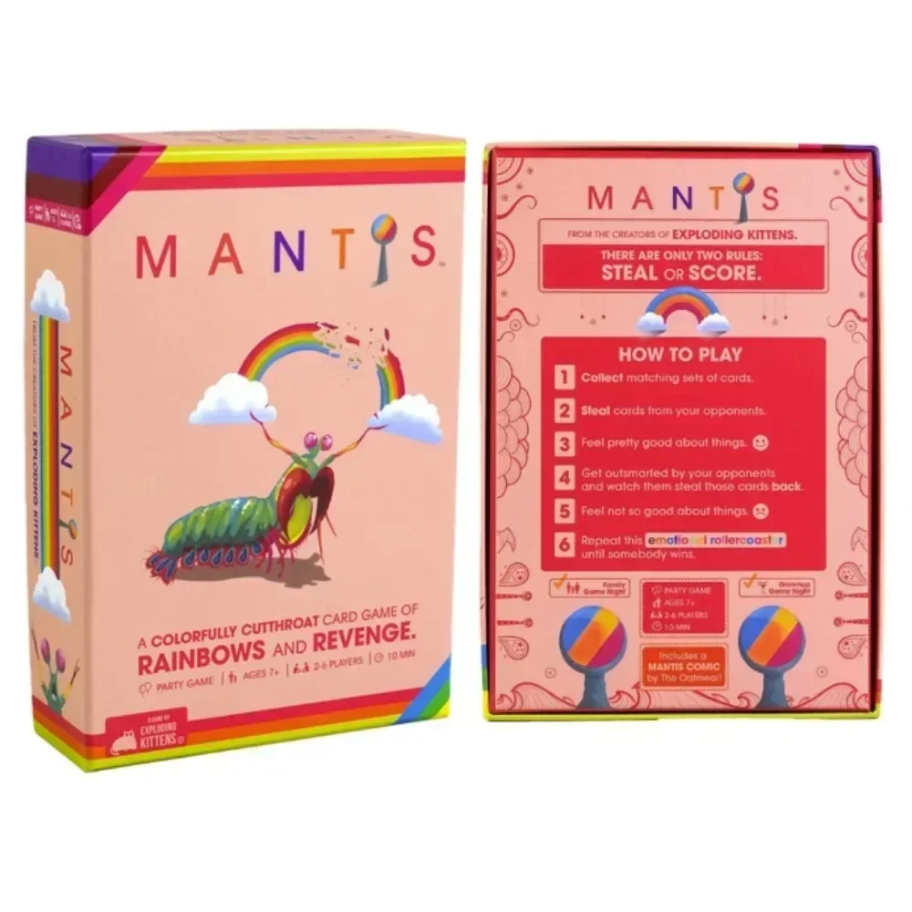 Mantis Card Games Fun Family Games Night Popular Kid Games Colorfully Cutthroat Of Rainbows And Revenge Board Game