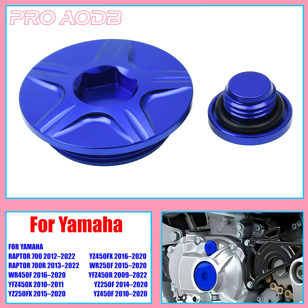 For Yamaha RAPTOR 700/700R WR250F WR450F YFZ450R YFZ450X YZ250F YZ250FX YZ450F YZ450FX 2009-2022 Model Engine Timing Plug Cover