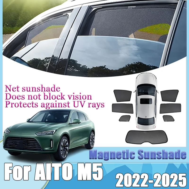 

Аксессуары для AITO M5 Seres 5 2025 2022-2025, магнитный солнцезащитный козырек, лобовое стекло автомобиля, сетчатое покрытие, инструменты для оконного козырька, аксессуары