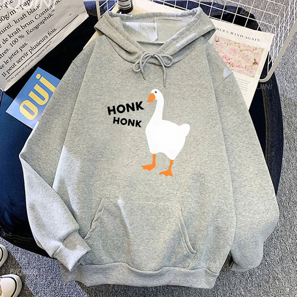 Honkus Ponkus Goose การ์ตูนกราฟิก Hoodies ผู้ชาย/ผู้หญิง Casual Pullovers ฤดูใบไม้ร่วงขนแกะเสื้อผ้าคุณภาพสูงการพิมพ์เสื้อ