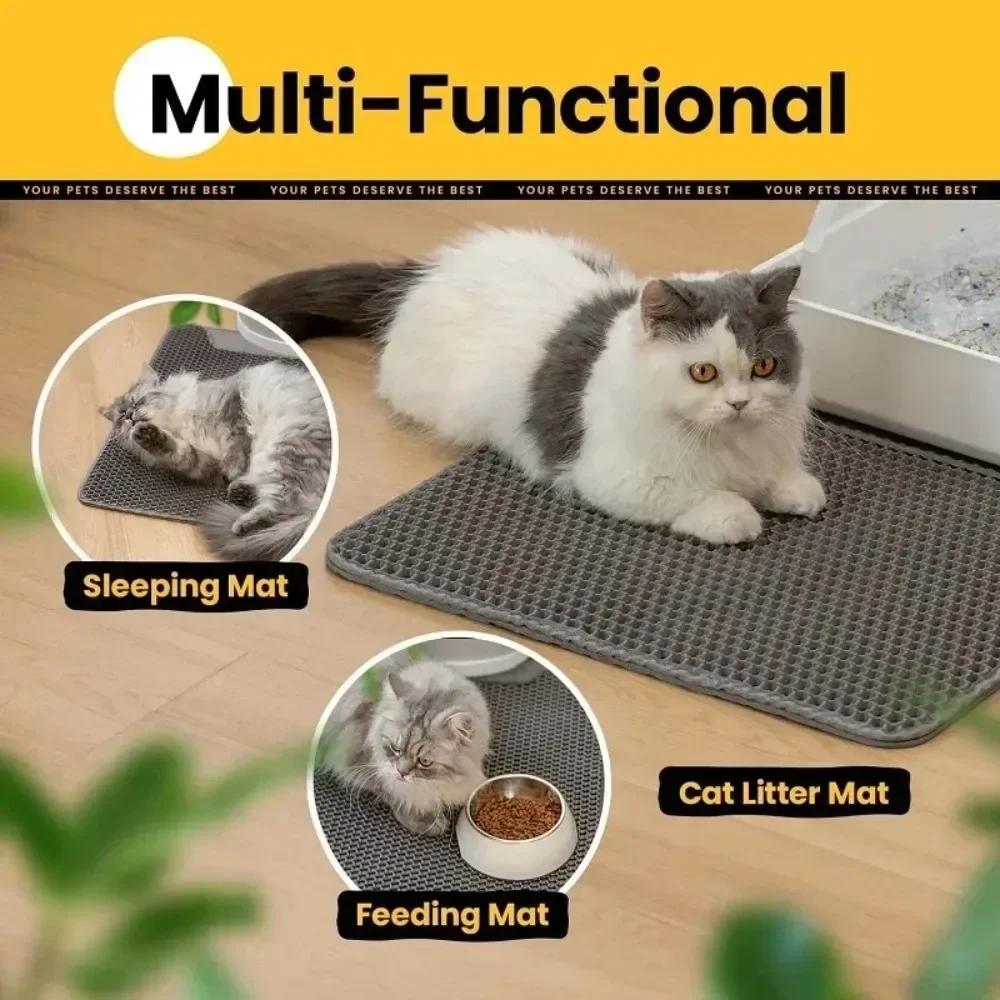 Cat Litter Mat Pet Toilet Waterproof Double Layer Pet Litter Box Mats Non-slip Sand Cat Pad Washable Bed Mat Pets Clean Supplies