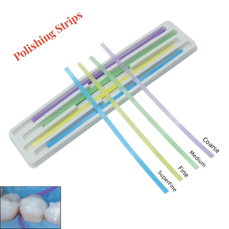 

60Pcs/box Dental Resin Polishing Strip Teeth Grinding Smooth Materials 4Mm*150Mm Dentist Teeth Whitening Tools 4 types