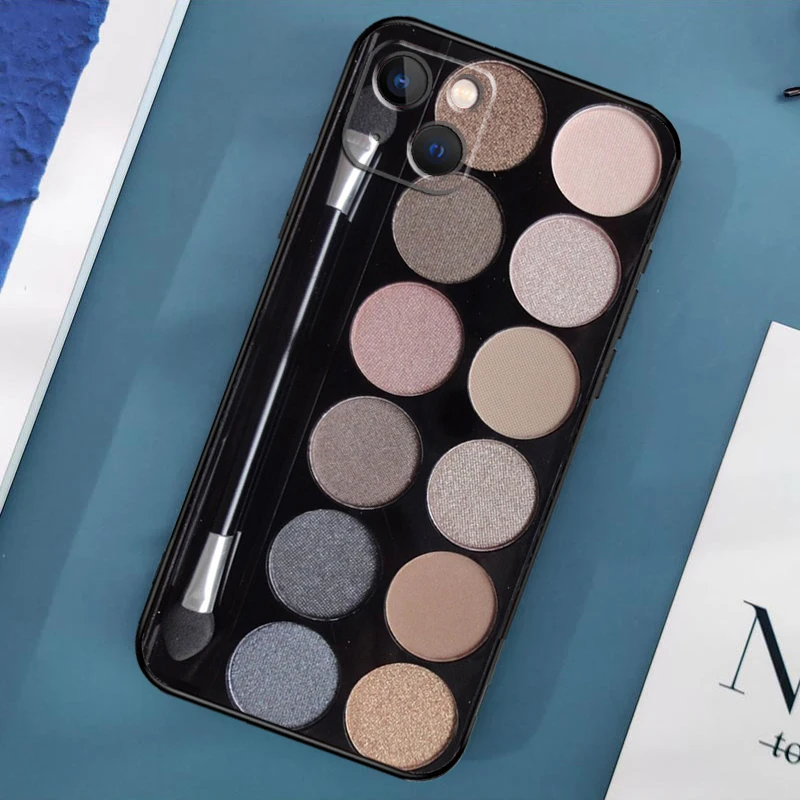 Makeup Eyeshadow Palette Phone Case For iPhone 16 15 14 Pro Max 11 13 12 Mini X XR XS Max Plus Cover Capa