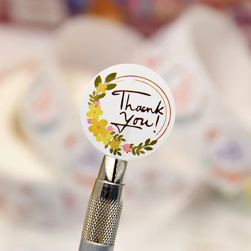 Thank You Stickers Roll |1 inch | 500 Labels for Small Business Stickers| 8 Designs