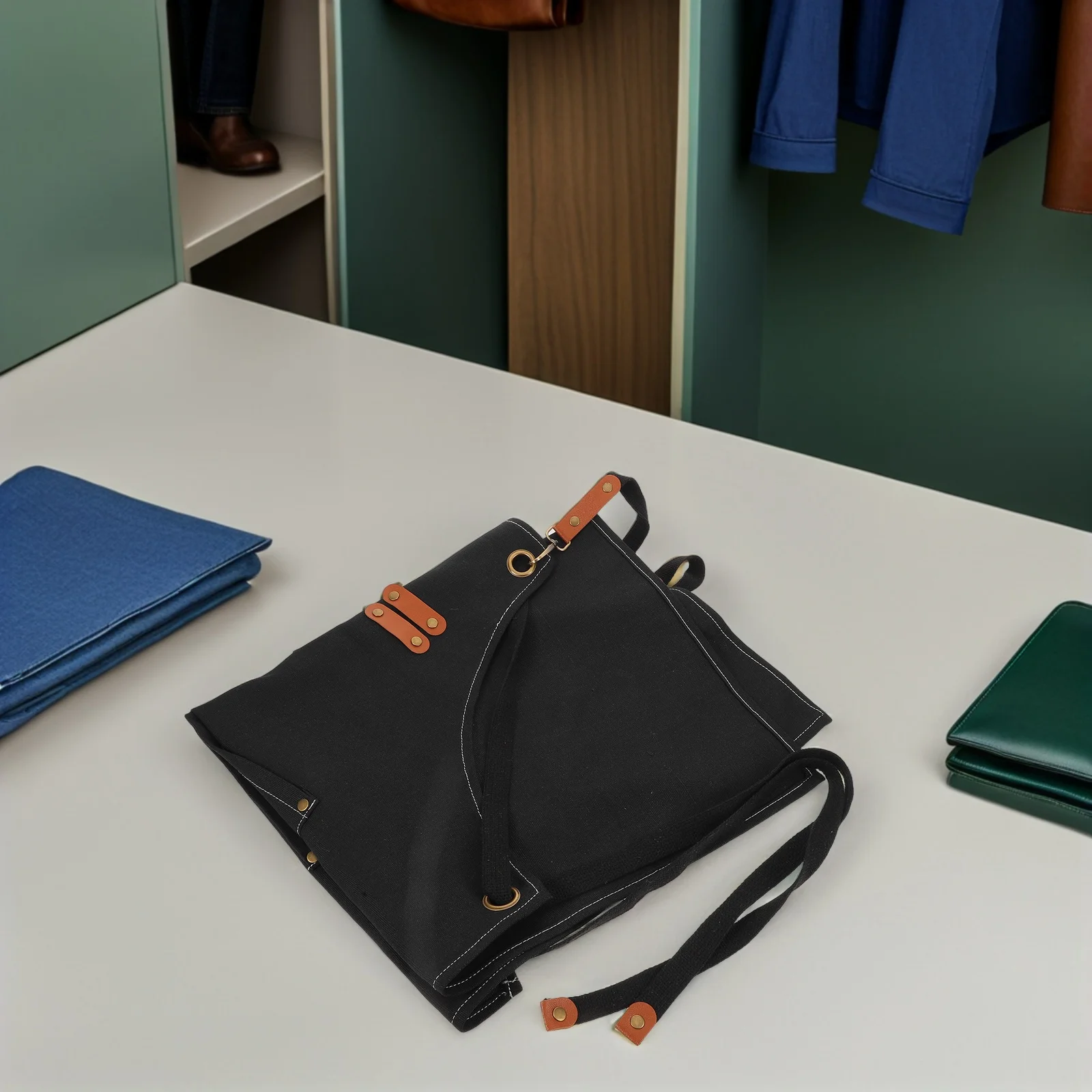 

Canvas Work Apron Black Adjustable Strap For Kitchen Cooking Gardening Woodworking Crafting Men Carpenter Painter Chef With