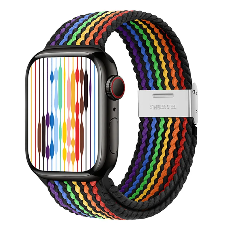 Braided solo loop For Apple watch band 44mm 40mm 45mm 41mm 42mm Nylon correa bracelet iWatch series 3 4 5 se 6 7  strap ultra 8