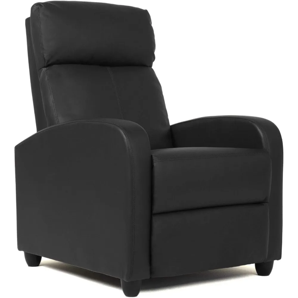 Recliner Chair Home Theater Seating Reclining Sofa Push Back Recliner with Lumbar Support and Leather Padded Seat Backrest