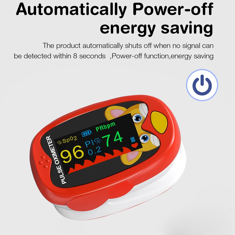 Rechargeable Finger Pulse Oximeter Blood Oxygen Finger Monitor Saturation Meter Heart Rate Monitor Child Baby Pulse Oximetro